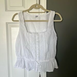Old Navy White Tank Top with Button Detail